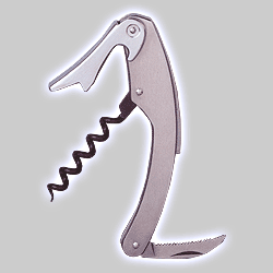 Mezzaluna Waiter's Corkscrew in stainless steel